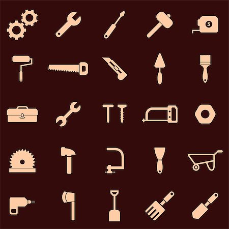 simsearch:400-04121750,k - Tool icons on red background, stock vector Stock Photo - Budget Royalty-Free & Subscription, Code: 400-07222733