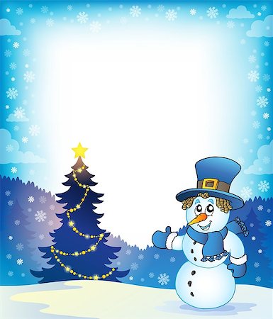 simsearch:400-07221216,k - Christmas snowman theme image 5 - eps10 vector illustration. Photographie de stock - Aubaine LD & Abonnement, Code: 400-07222765