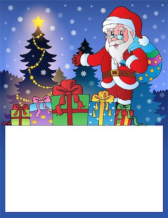 simsearch:400-07221216,k - Small frame with Santa Claus 3 - eps10 vector illustration. Photographie de stock - Aubaine LD & Abonnement, Code: 400-07222783