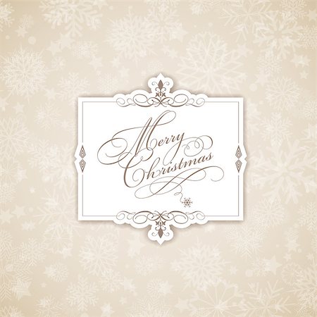 snow border - Christmas background with decorative label on a snowflake design Stock Photo - Budget Royalty-Free & Subscription, Code: 400-07222804