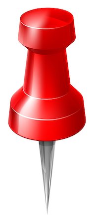 push pin reminder - Map pin, tack or thumb tack illustration like those used for maps or noticeboards, or for pinning photos to something Stock Photo - Budget Royalty-Free & Subscription, Code: 400-07222832