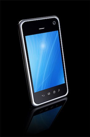 simsearch:640-03264760,k - 3D smartphone, mobile phone isolated on black with clipping path Foto de stock - Super Valor sin royalties y Suscripción, Código: 400-07223134