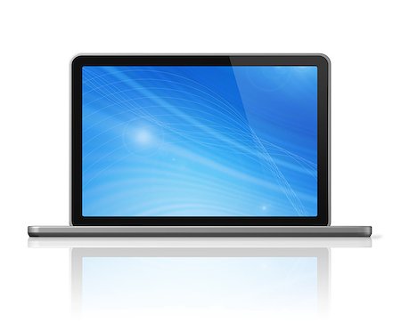 simsearch:614-06974076,k - 3D laptop computer isolated on white with clipping path Foto de stock - Super Valor sin royalties y Suscripción, Código: 400-07223130