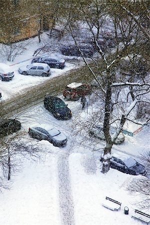 Snowy Winter Street in Moscow, Russia Stock Photo - Budget Royalty-Free & Subscription, Code: 400-07223291