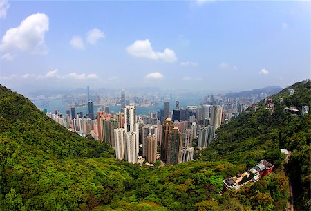 simsearch:400-07633406,k - Hong Kong Skyline from Victoria Peak Photographie de stock - Aubaine LD & Abonnement, Code: 400-07223312