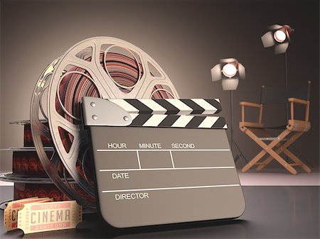 Clapboard concept of cinema. Stock Photo - Budget Royalty-Free & Subscription, Code: 400-07223338