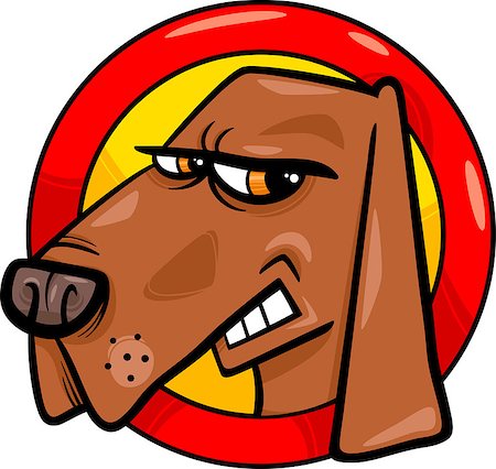 simsearch:400-07222602,k - Cartoon Illustration of Bad Angry Dog Sign Photographie de stock - Aubaine LD & Abonnement, Code: 400-07223344