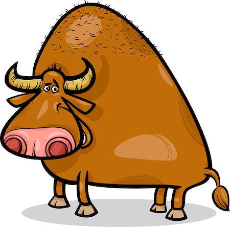simsearch:400-07555167,k - Cartoon Illustration of Funny Bull or Buffalo Stock Photo - Budget Royalty-Free & Subscription, Code: 400-07223345