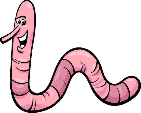 simsearch:400-07222602,k - Cartoon Illustration of Funny Earthworm or Rain Worm Character Photographie de stock - Aubaine LD & Abonnement, Code: 400-07223347