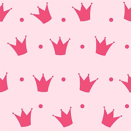 Princess Crown Seamless Pattern Background Vector Illustration. Stock Photo - Budget Royalty-Free & Subscription, Code: 400-07223426