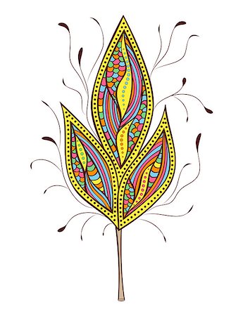 Vector illustration of  abstract colorfull  leaf on white background Photographie de stock - Aubaine LD & Abonnement, Code: 400-07223434