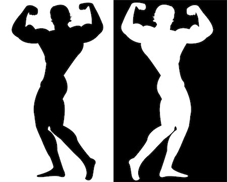 bodybuilder on black and white background Photographie de stock - Aubaine LD & Abonnement, Code: 400-07223619