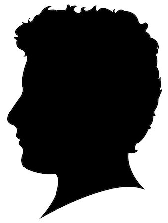 Silhouette of a mans head in black, vector Stock Photo - Budget Royalty-Free & Subscription, Code: 400-07223777