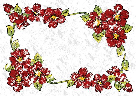 simsearch:400-08198402,k - Illustration of abstract floral frame with grunge background Foto de stock - Super Valor sin royalties y Suscripción, Código: 400-07223866