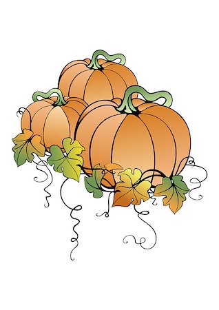 simsearch:400-07505799,k - Illustration of abstract pumpkins and leaves isolated Stock Photo - Budget Royalty-Free & Subscription, Code: 400-07223878