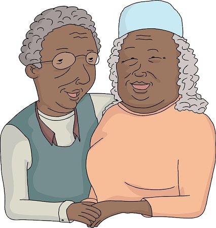 plus size model clipart - Smiling elderly couple holding hands on isolated background Stock Photo - Budget Royalty-Free & Subscription, Code: 400-07223937