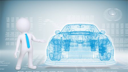 People and hi-tech car on a blue background. The concept of future technologies knowledge based Stock Photo - Budget Royalty-Free & Subscription, Code: 400-07244152
