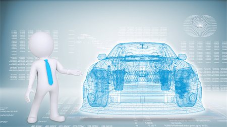 People and hi-tech car on a blue background. The concept of future technologies knowledge based Foto de stock - Super Valor sin royalties y Suscripción, Código: 400-07244152