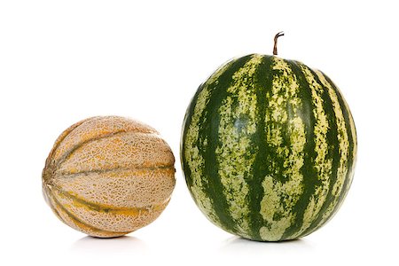 simsearch:400-06177351,k - A yellow- and a watermelon on the table isolated on white background Stock Photo - Budget Royalty-Free & Subscription, Code: 400-07244510