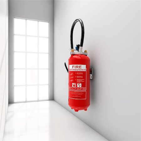 dynamicfoto (artist) - Extinguisher fixe on the wall Stockbilder - Microstock & Abonnement, Bildnummer: 400-07244784