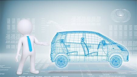 People and hi-tech car on a blue background. The concept of future technologies knowledge based Stock Photo - Budget Royalty-Free & Subscription, Code: 400-07244808