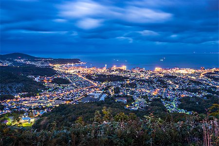 sapporo - Aerial view of Otaru, Japan. Photographie de stock - Aubaine LD & Abonnement, Code: 400-07245048
