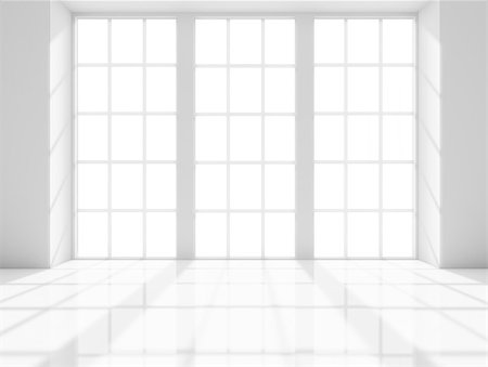 empty room construction - Bright light coming from a window illuminating a white room Stock Photo - Budget Royalty-Free & Subscription, Code: 400-07245212