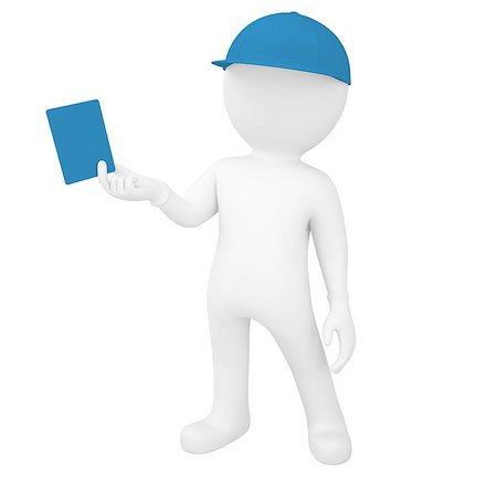 3d white man holding a card. Isolated render on a white background Stock Photo - Budget Royalty-Free & Subscription, Code: 400-07245286