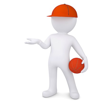 simsearch:400-06106713,k - 3d basketball player with the ball. Isolated render on a white background Stock Photo - Budget Royalty-Free & Subscription, Code: 400-07245478