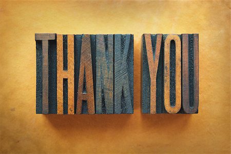 The words THANK YOU written in vintage letterpress type. Stock Photo - Budget Royalty-Free & Subscription, Code: 400-07245639