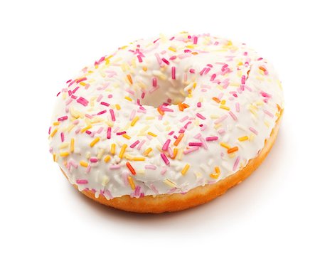 simsearch:400-04870223,k - sugar glazed donut covered in sprinkles isolated on white Foto de stock - Royalty-Free Super Valor e Assinatura, Número: 400-07245886