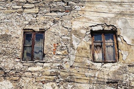 two window of abandoned house at day Stock Photo - Budget Royalty-Free & Subscription, Code: 400-07245919
