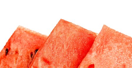 simsearch:400-05886533,k - fresh slices of watermelon isolated on white, closeup Photographie de stock - Aubaine LD & Abonnement, Code: 400-07245924