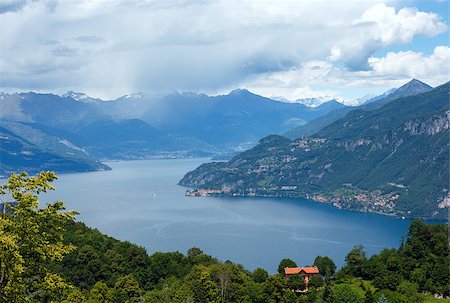 Alpine Lake Como summer  view from mountain top (Italy) Foto de stock - Super Valor sin royalties y Suscripción, Código: 400-07246095