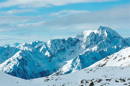 Morning winter mountain landscape. Ski resort Molltaler Gletscher, Carinthia, Austria. Stock Photo - Budget Royalty-Free & Subscription, Code: 400-07246109
