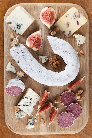 simsearch:400-05682309,k - Meat with cheese, figs, nuts and grissini Stock Photo - Budget Royalty-Free & Subscription, Code: 400-07246592