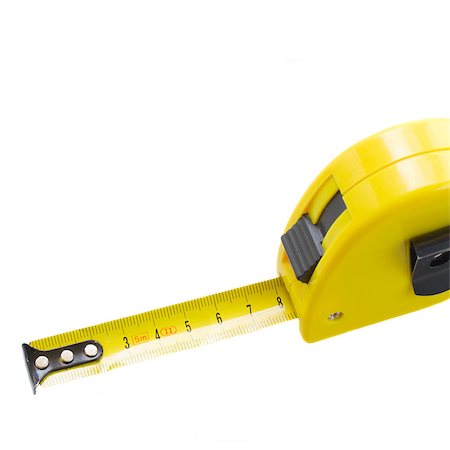 simsearch:640-01355019,k - Yellow tape measure close up isolated on white background Stock Photo - Budget Royalty-Free & Subscription, Code: 400-07246719