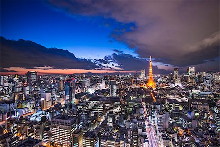 Tokyo, Japan cityscape at Tokyo Tower. Photographie de stock - Aubaine LD & Abonnement, Code: 400-07246892