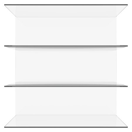 simsearch:400-04819459,k - Glass shelves. 3d render isolated on white background Photographie de stock - Aubaine LD & Abonnement, Code: 400-07247524