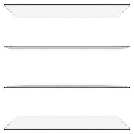 simsearch:400-04819459,k - Glass shelves. 3d render isolated on white background Photographie de stock - Aubaine LD & Abonnement, Code: 400-07247558