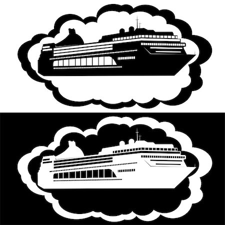 simsearch:400-04368522,k - Icons with the image of a new cruise liner. The illustration on a white background. Foto de stock - Royalty-Free Super Valor e Assinatura, Número: 400-07247988