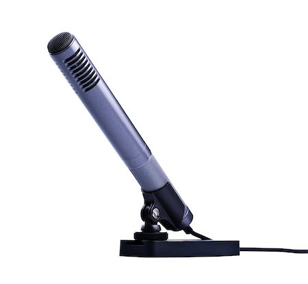 simsearch:400-04278068,k - gray condenser microphone on stand isolated on white Stock Photo - Budget Royalty-Free & Subscription, Code: 400-07248015