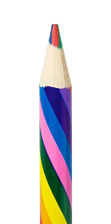 simsearch:400-07254534,k - striped colorful pencil isolated on white background Foto de stock - Super Valor sin royalties y Suscripción, Código: 400-07248062