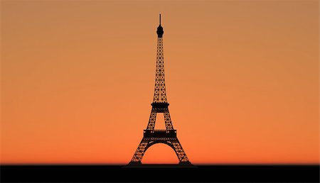 The Eiffel Tower pictured against the sky at the sunset Foto de stock - Royalty-Free Super Valor e Assinatura, Número: 400-07248138