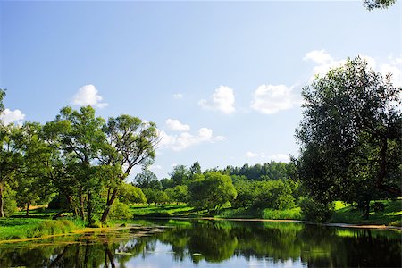 simsearch:400-07107314,k - Summer landscape with a river and grass on the coast Fotografie stock - Microstock e Abbonamento, Codice: 400-07248322