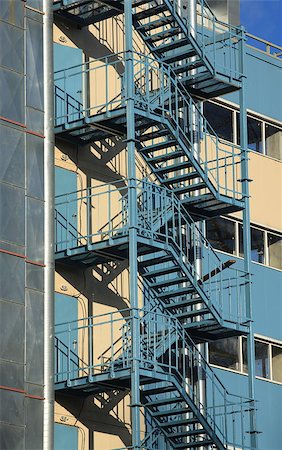 fire escape on a building wall Stock Photo - Budget Royalty-Free & Subscription, Code: 400-07248813