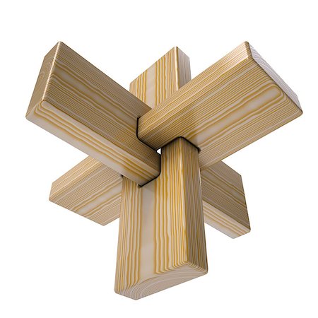 simsearch:400-04202615,k - Wooden abstract 3D shape. Isolated render on a white background Photographie de stock - Aubaine LD & Abonnement, Code: 400-07248933