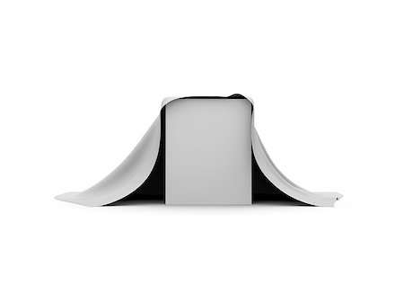 simsearch:400-07248992,k - White box covered with a white cloth. Isolated render on a white background Photographie de stock - Aubaine LD & Abonnement, Code: 400-07248973