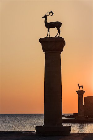 simsearch:400-07105523,k - Medieval statue of deer where the Colossus of Rhodes may have stood, Greece. Stock Photo - Budget Royalty-Free & Subscription, Code: 400-07249409