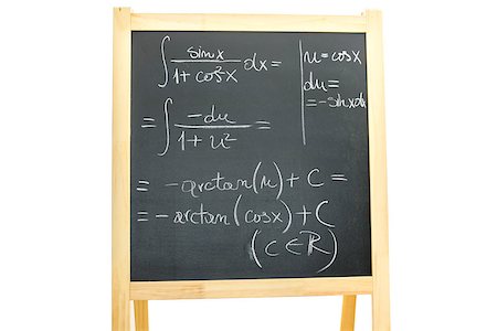 simsearch:400-06080922,k - Complicated trigonometry equation written on black board. Isolated over white background. Stock Photo - Budget Royalty-Free & Subscription, Code: 400-07249757
